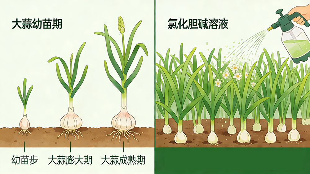 氯化胆碱在大蒜上作用效果