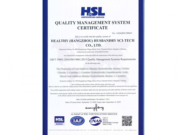 质量管理体系认证ISO9001（英文）